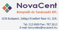 Novacent K�nyvel� �s Tan�csad� Kft.